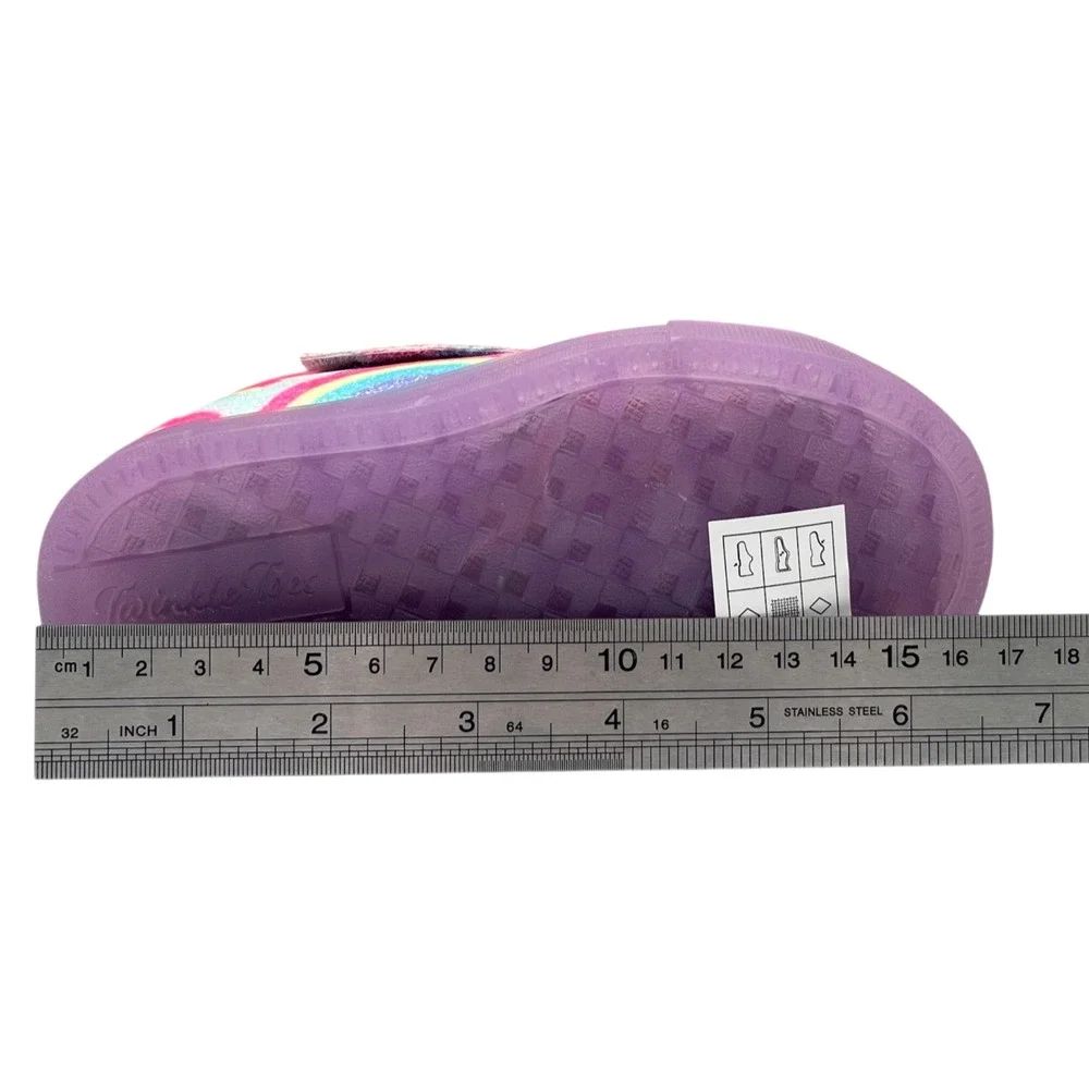 Skechers Toddler Girls Twinkle Sparks Light-Up Sneakers Size‎ 8 Multi Slip-on